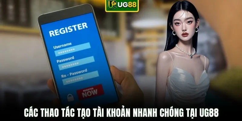 Các thao tác tạo tài khoản nhanh chóng tại UG88